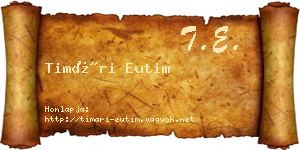Timári Eutim névjegykártya
